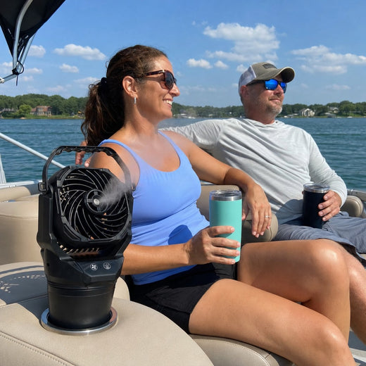 Chill Isle Breeze on a pontoon boat